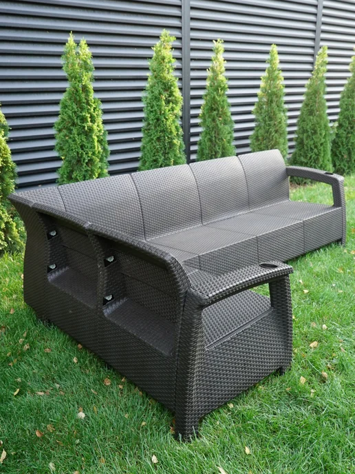 Astela Mebel Диван садовый угловой ялта - без подушек, вариант, фото 8