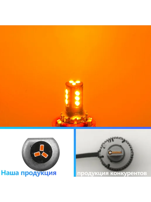 противотуманные фары светодиодные H3 3000K 2шт, 2 шт, фото 3