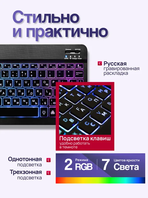 SEGA-TECH Беспроводная клавиатура и мышь для планшета и телефона, вариант, фото 5