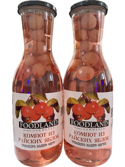 FOODLAND Компот райское яблоко 1100 л. 2 банки, 1100 л