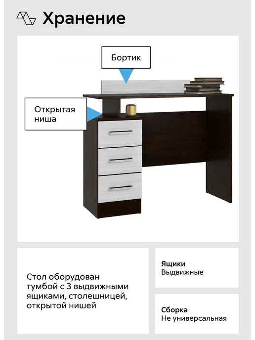 НОНТОН Стол туалетный Эко, черный, фото 5