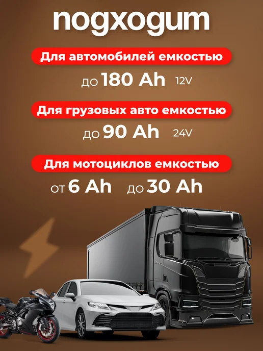 VOLAT Автомобильное зарядное устройство для аккумулятора 12В 24В, вариант, фото 2