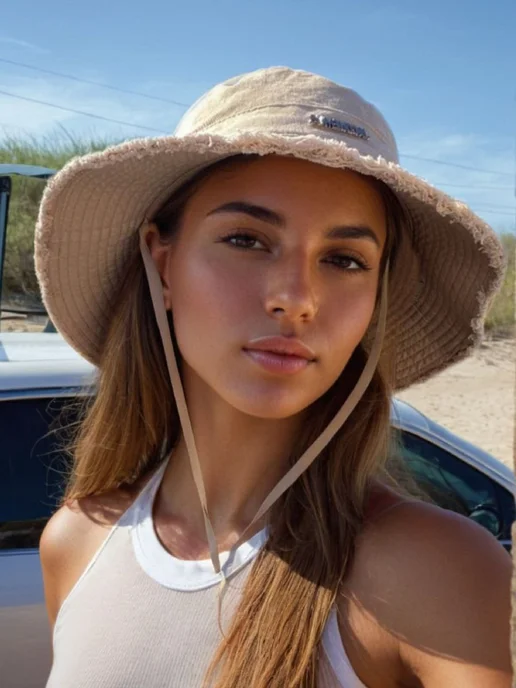 RANGE STAR Панама летняя Jacquemus с завязками трендовая y2k, серый, фото 2