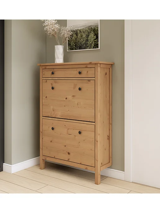 IKEA Тумба для обуви Икеа HEMNES Кымор 127см, белый, коричневый, фото 2