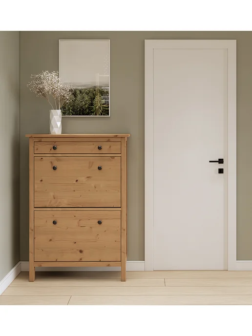 IKEA Тумба для обуви Икеа HEMNES Кымор 127см, белый, коричневый, фото 5