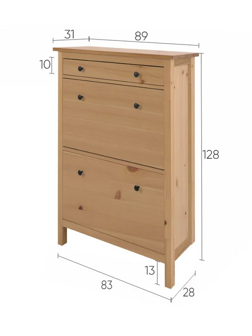 IKEA Тумба для обуви Икеа HEMNES Кымор 127см, белый, коричневый, фото 6