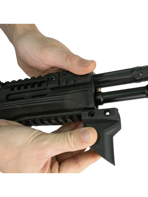 Strike Gear Рукоятка ZOG-S на цевье picatinny косая, 3D печать пластик, черный, фото 4