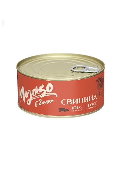 Мясо в банке Свинина тушеная ГОСТ высший сорт 325 г, 325 г