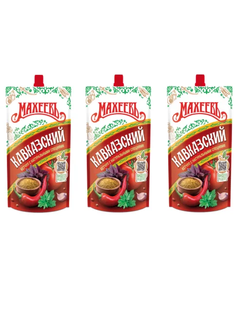 МахеевЪ Кетчуп Кавказский 300 г, 3 шт, 300 г, 3 шт