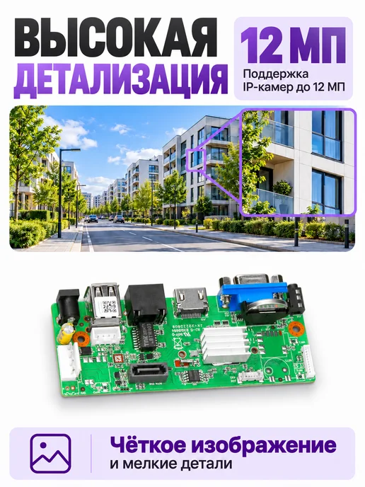 USAFEQLO Плата видеорегистратора NVR 10 камер HDD (НЕ входит), вариант, фото 6