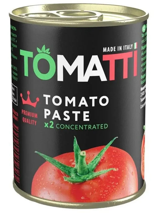 Томатти Паста томатная Tomatti 5 шт по 70 г, 5 шт, 140 г, фото 2