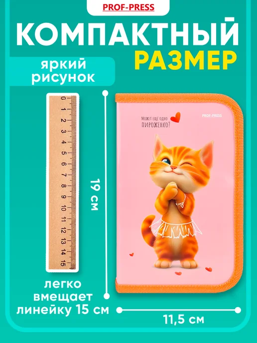 Prof-Press Пенал школьный для девочки, розовый, фото 2