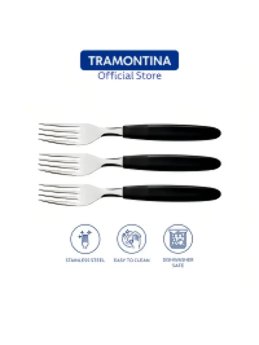 TRAMONTINA Набор столовых вилок 3 предметов Ipanema, черный, фото 2