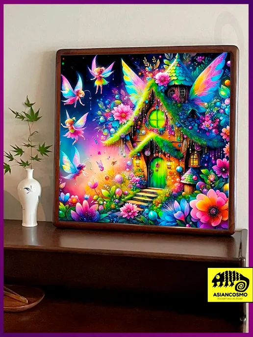Алмазная мозаика без подрамника дом 30*30, 30x30, фото 4