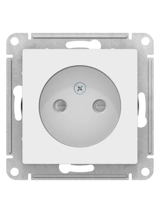 Systeme Electric Розетка без заземления, со шторками, AtlasDesign, белый, фото 2
