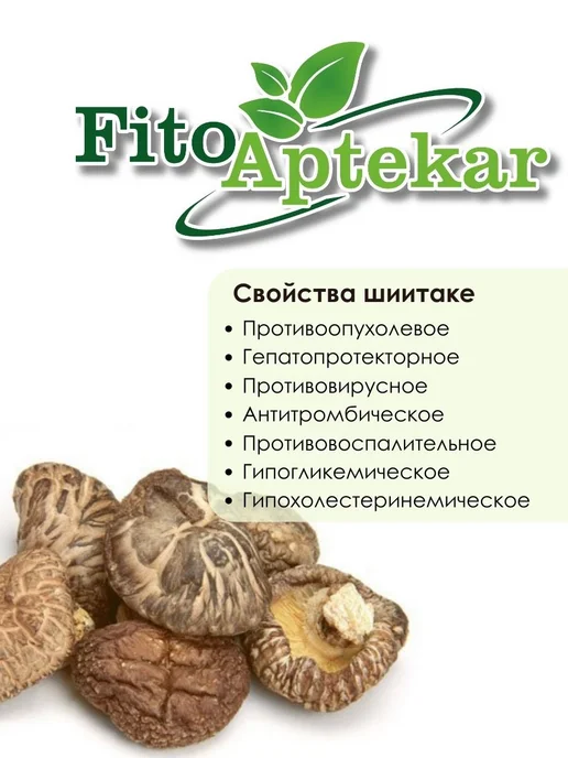 ФИТО-АПТЕКАРЬ Шиитаке гриб средняя фракция, 100 г, 100 г, фото 2