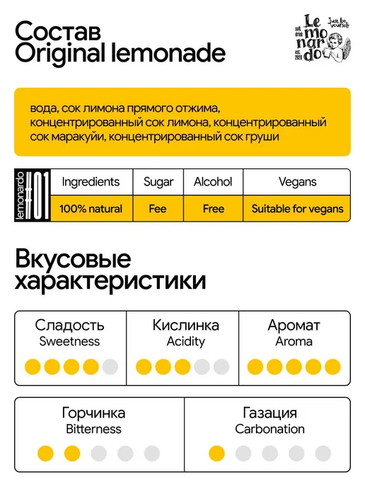 Lemonardo Лимонад натуральный Маракуйя 6 штук 330 мл, 330 мл, фото 3