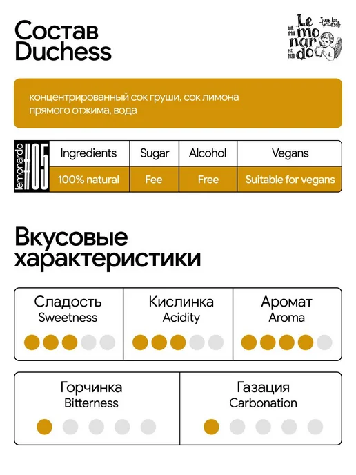 Lemonardo Лимонад натуральный Дюшес 6 штук 330 мл, 330 мл, фото 3