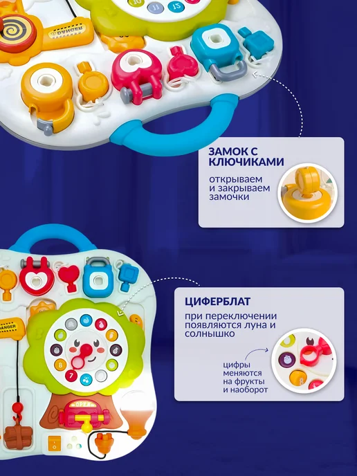 Wonderworld Бизиборд музыкальный доска большой со светом и звуком, синий, фото 2