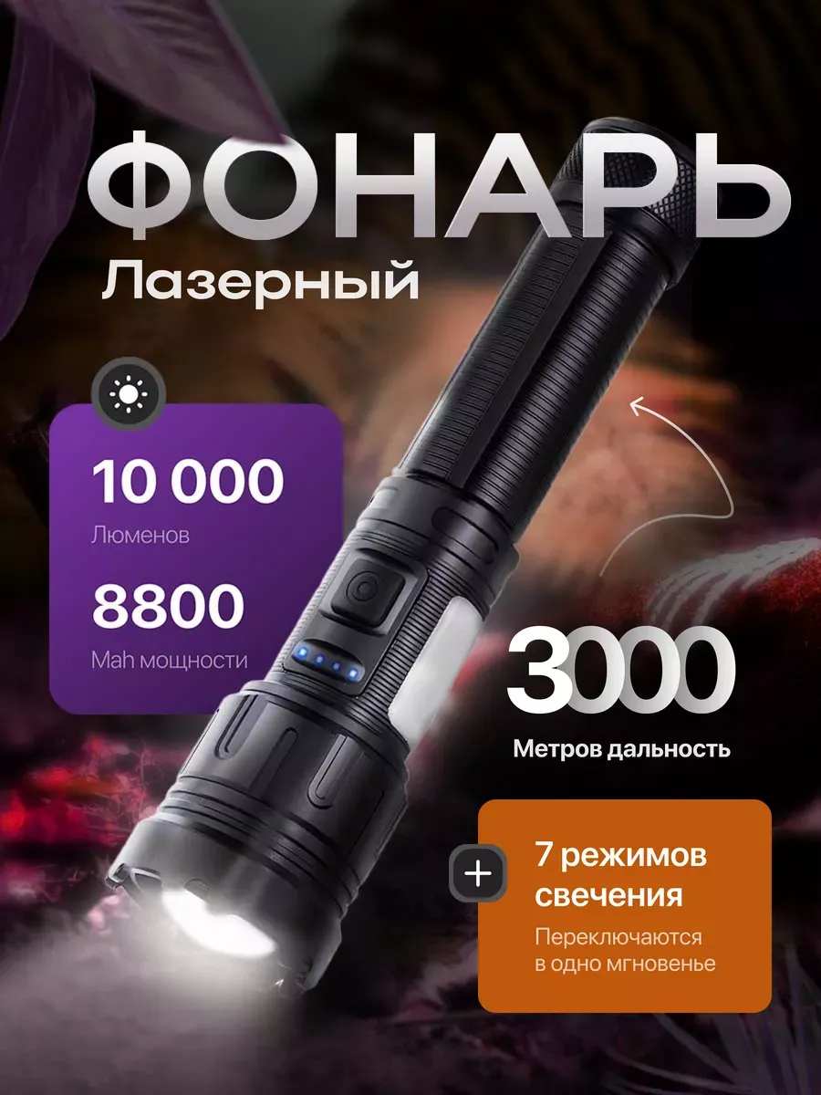 Фонарь аккумуляторный на лазерном светодиоде