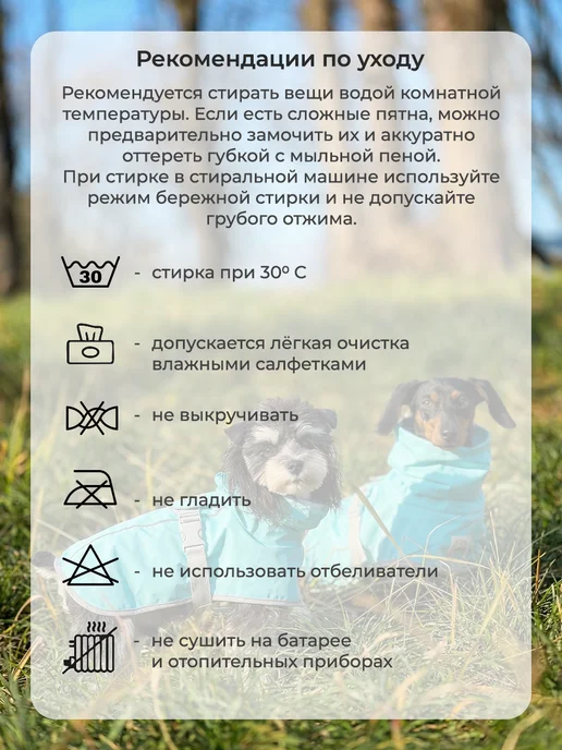 Шнурок Дождевик для собак с рисунками при намокании, голубой, фото 6