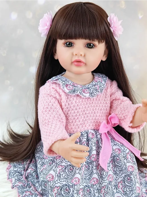 ibebe Кукла Кукла реборн девочка в подарочной коробке 55cm, розовый, фото 2