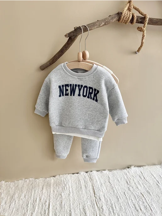 FMPDC baby Спортивный костюм для новорожденных комплект twinset, серый, фото 3