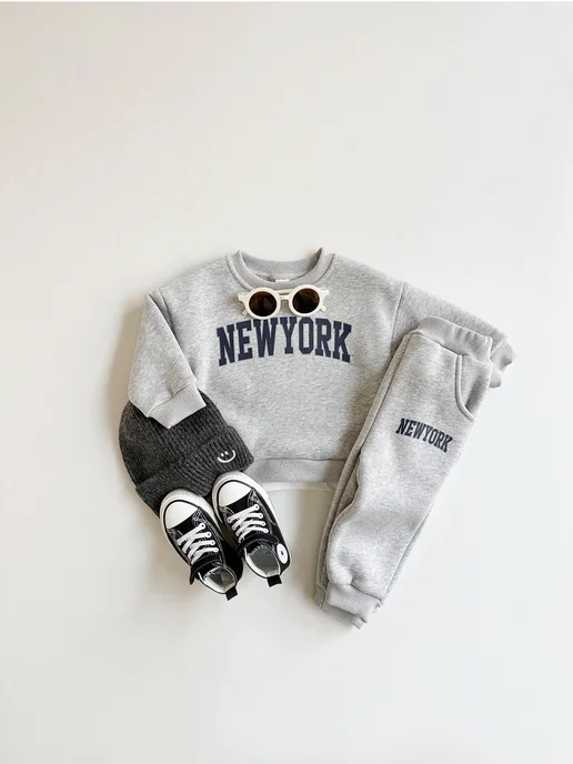 FMPDC baby Спортивный костюм для новорожденных комплект twinset, серый, фото 5