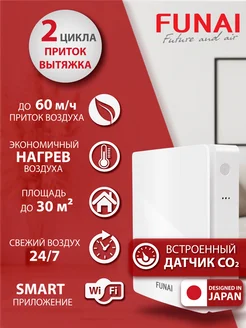 Рекуператор воздуха Kochi ERW-60X, датчик CO2, WiFi Funai 308959415 купить за 29 820 ₽ в интернет-магазине Wildberries