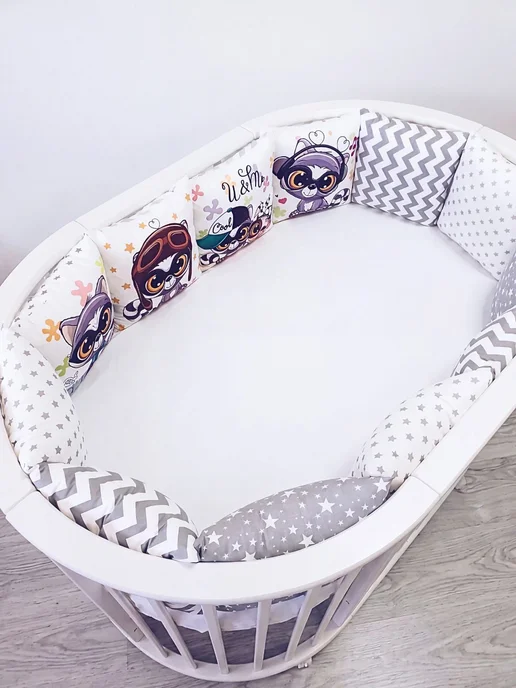 BABYTEX5 Бортики для новорожденных серые, серый, фото 2