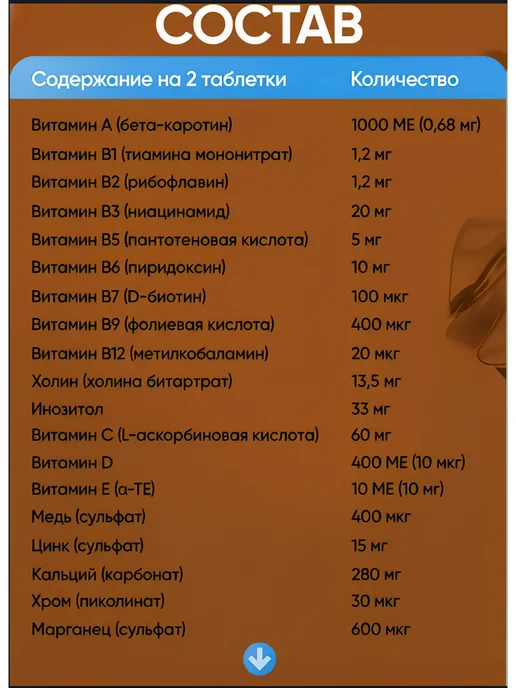 NUTRAXIN Мультивитаминный комплекс для мужчин, вариант, фото 2