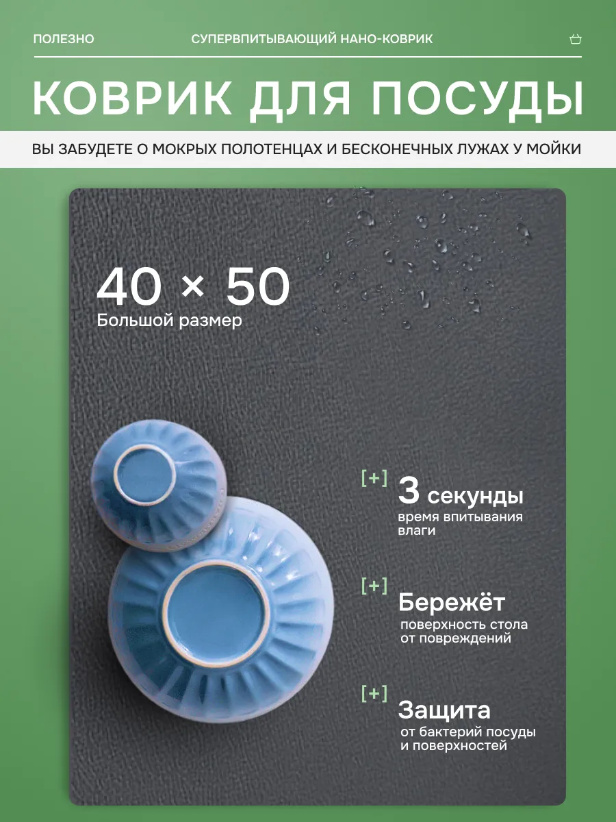 Коврик для сушки посуды