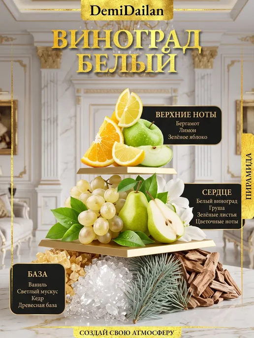 DemiDailan Отдушка для свечей, мыла, духов Виноград 100 мл Белый, 100 мл, фото 2