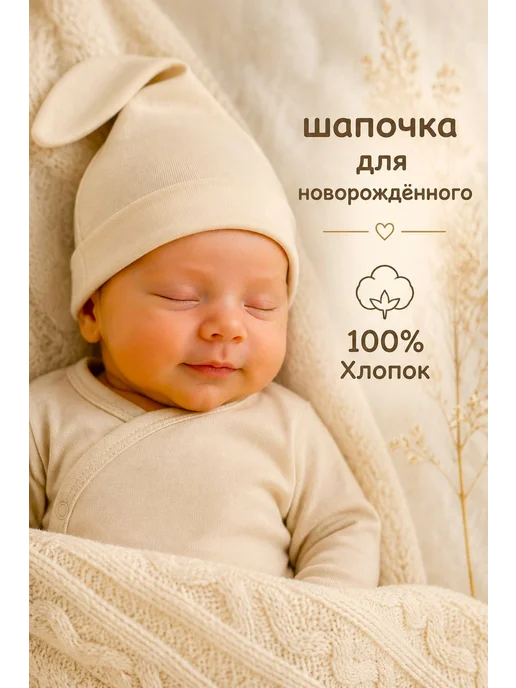 Max & Den kids Шапочка для новорожденного, коричневый, фото 2