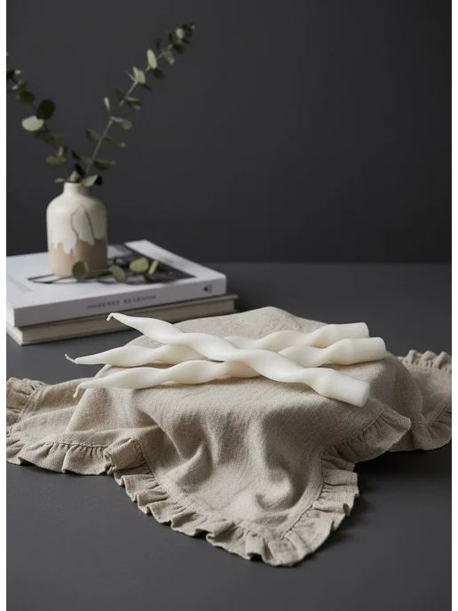 White Snow Набор столовых свечей витые спираль, белый, фото 3
