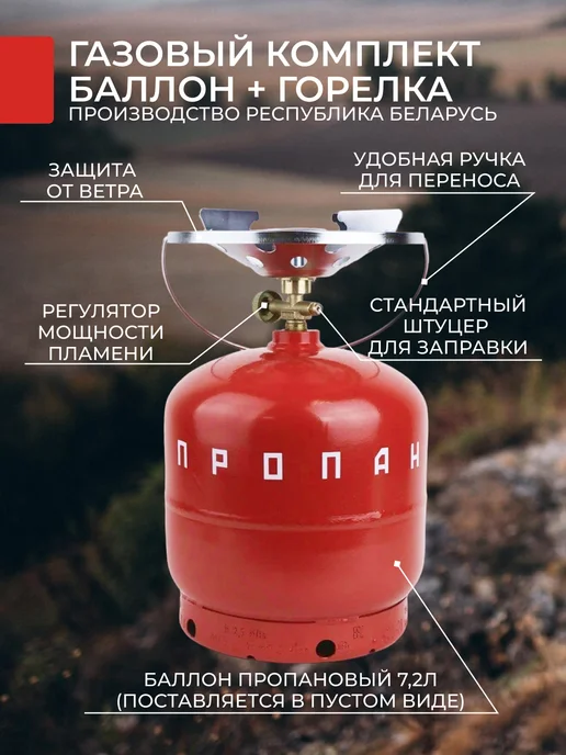 Novogas Таганок газовый Дачник плита горелка туристическая 7л, 7 л, фото 2