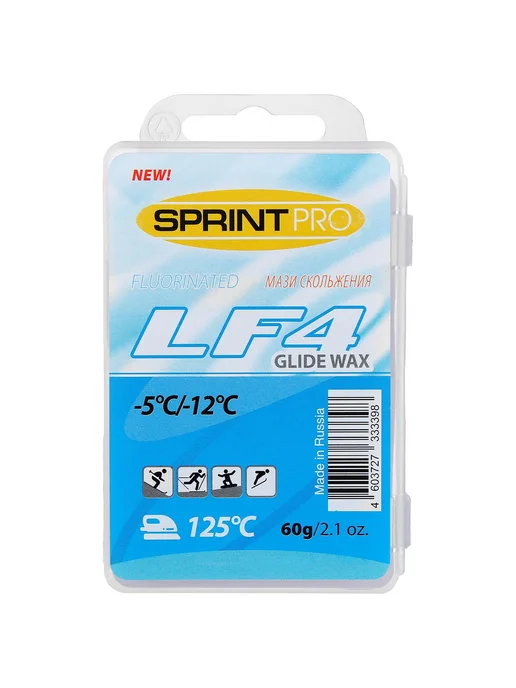 SPRINT PRO Парафин скольжения LF4 Blue, (-5 -12 C), 60г, 60 г, фото 2