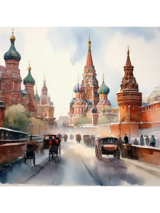 Bautrissio Собор Василия Блаженного и Красная площадь, красный, фото 3