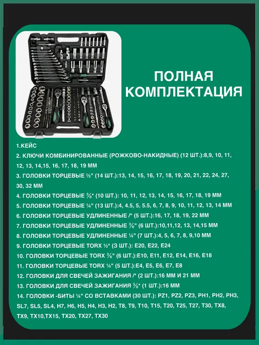 GHY Набор инструментов для автомобиля 219 предметов, черный, фото 4