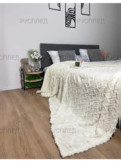 Плед барашка шерстяной 200х220 евро всесезонная, 200x220, фото 6