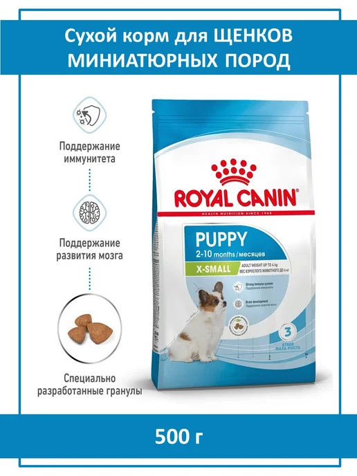 Сухой корм Royal Canin. для собак, мелкие, щенки, 0,5 кг