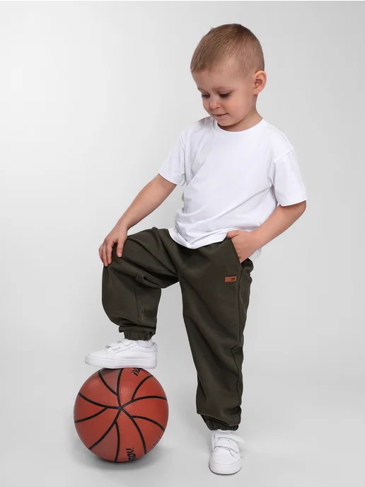 Mishka Baby штаны для мальчика спортивные летние, зеленый, фото 3