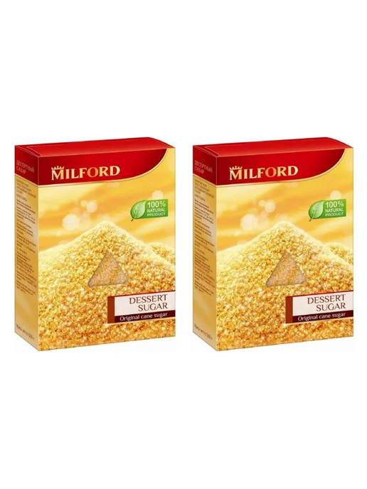 Milford Сахар тростниковый коричневый 500 г, 2 шт, 500 г, 2 шт