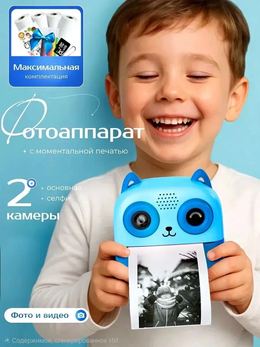 Детский фотоаппарат моментальной печати