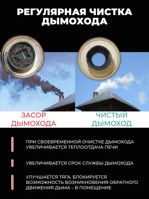 Ramonak Чистка дымохода печи, котла от сажи очиститель трубочист, вариант, фото 7