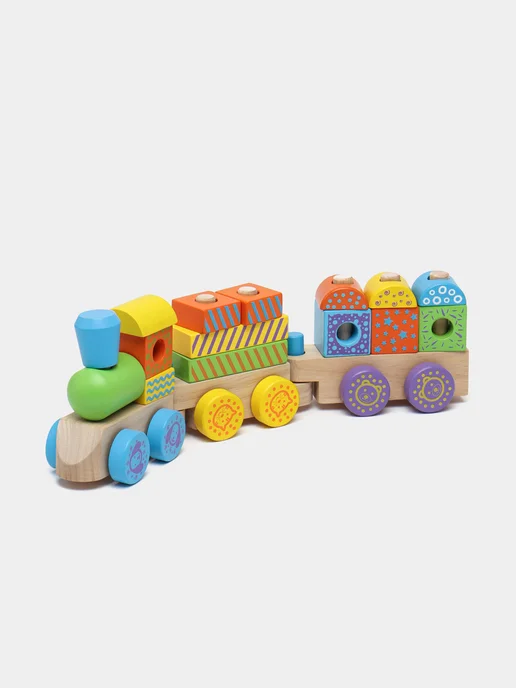 Viga Деревянный поезд сортер - конструктор 50572, синий