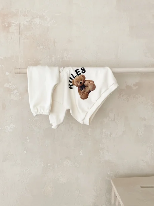 FMPDC baby Костюм Весна детский для малышей новорожденных, белый, фото 3