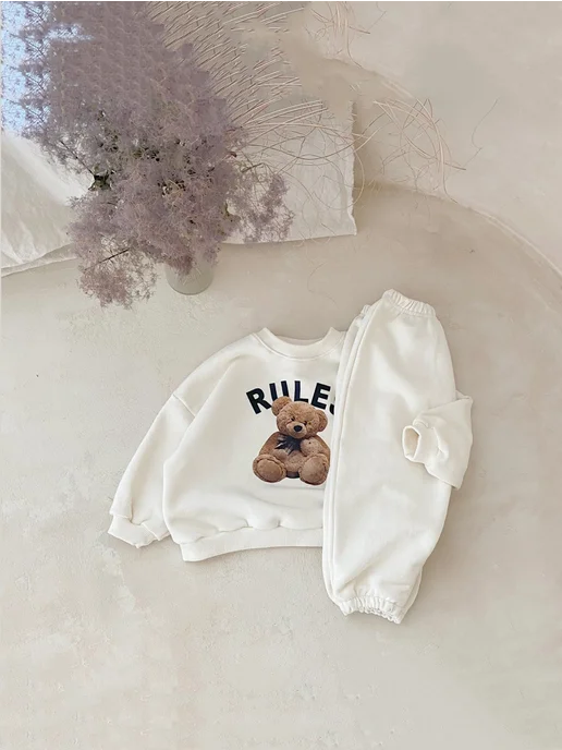 FMPDC baby Костюм Весна детский для малышей новорожденных, белый, фото 5