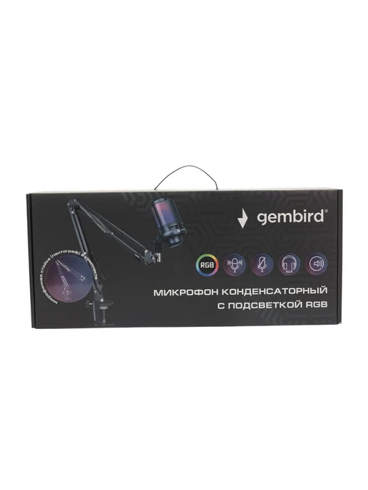 GEMBIRD Микрофон для ПК студийный на штативе, черный, фото 8