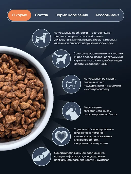 Сухой корм Livera Rice для собак, взрослые, ягненок, 0,7 кг, фото 6